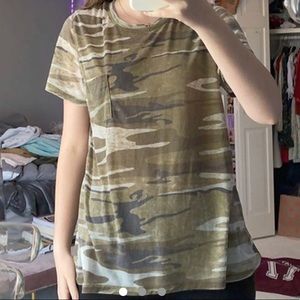 worn camo tee